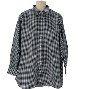 Hamilton Men's Black/White‎ Gingham Check Shirt Long Sleeve Button Down Size XL